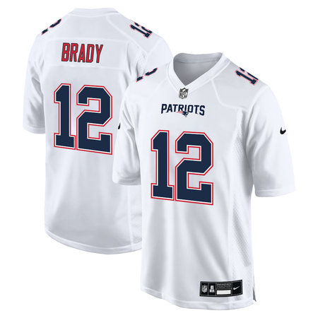 Men's New England Patriots #12 Tom Brady Tundra White Fashion Game Jersey