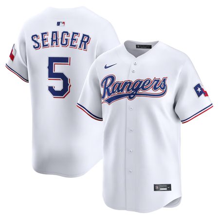 Men's Texas Rangers #5 Corey Seager Nike White Home Limited Player Jersey