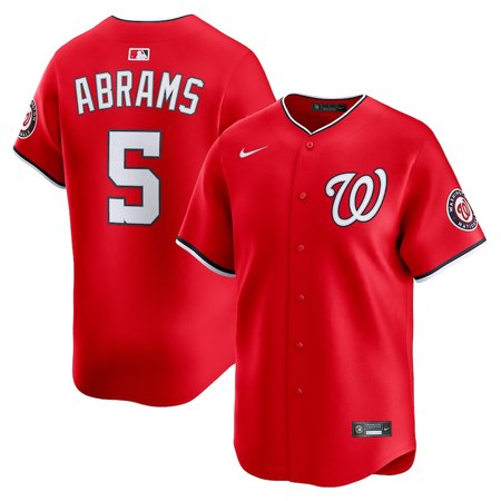 Men's Washington Nationals #5 CJ Abrams Nike Red 2nd Alternate Limited Player Jersey