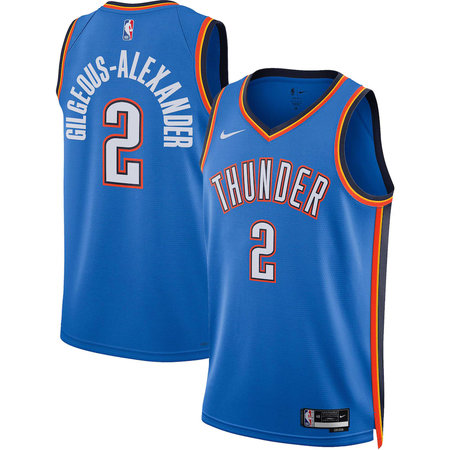 Men's Oklahoma City Thunder #2 Shai Gilgeous-Alexander Nike Blue Swingman Icon Edition Jersey