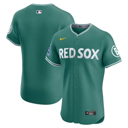 Youth Boston Red Sox Nike Green 2025 City Connect Elite Jersey With Sponsor Patch