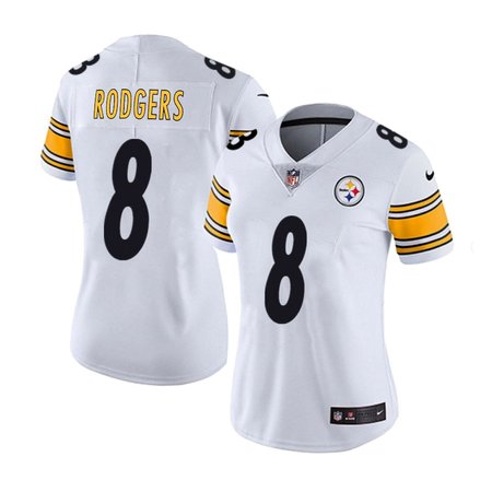 Women's Pittsburgh Steelers #8 Aaron Rodgers White Vapor Untouchable Limited Stitched Jersey