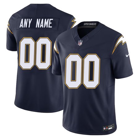 Men's Los Angeles Chargers Custom Nike Black Alternate Charger Power Vapor F.U.S.E. Limited Jersey