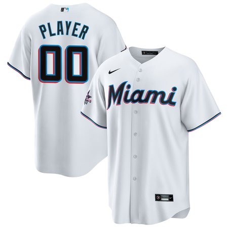 Men's Miami Marlins Nike White 2025 MLB All-Star Game Home Custom Replica Jersey