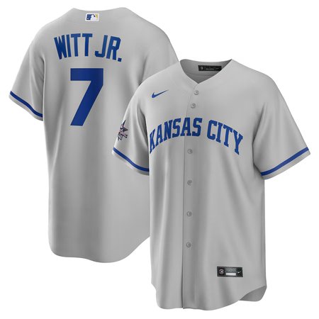 Men's Kansas City Royals #7 Bobby Witt Jr. Nike Gray 2025 MLB All-Star Game Road Replica Player Jersey