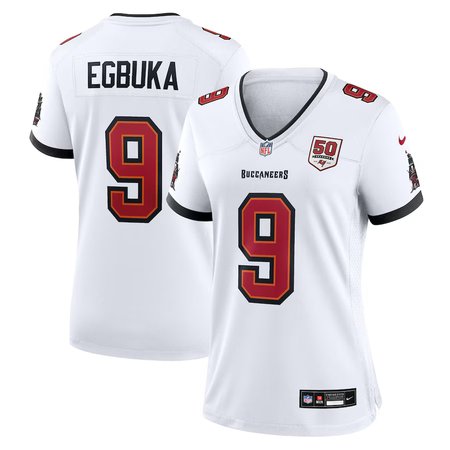 Women's Tampa Bay Buccaneers #9 Emeka Egbuka Nike White 50th Season White Game Jersey