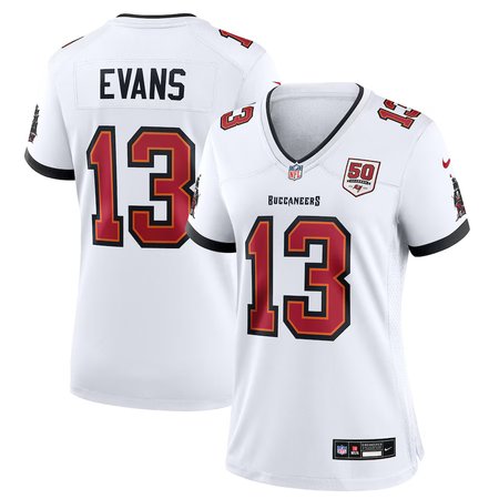 Women's Tampa Bay Buccaneers #13 Mike Evans Nike White 50th Season White Game Jersey