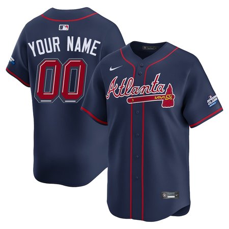 Men's Atlanta Braves Custom Navy 2025 MLB Speedway Classic Alternate Limited Jersey