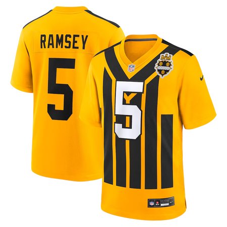 Men's Pittsburgh Steelers #5 Jalen Ramsey Nike Gold Alternate 1933 Throwback Game Jersey