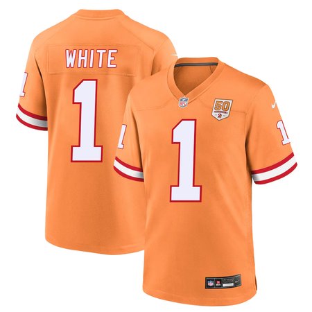 Youth '76 Tampa Bay Buccaneers #1 Rachaad White Nike Orange 50th Season Game Jersey