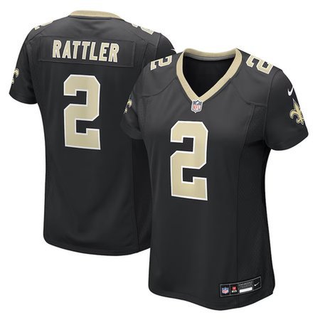 Women's New Orleans Saints #2 Spencer Rattler Nike Black Game Jersey