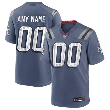 Youth New England Patriots Custom Blue Rivalries Collection Game Jersey