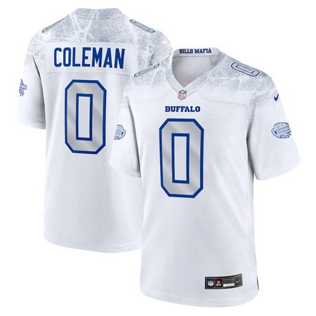 Men's Buffalo Bills #0 Keon Coleman White Rivalries Collection Game Jersey