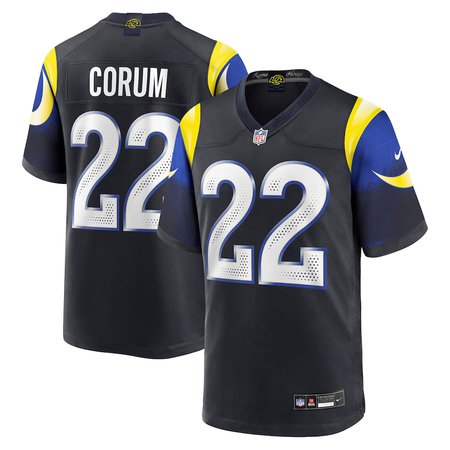 Youth's Los Angeles Rams #22 Blake Corum Black Rivalries Collection Game Jersey