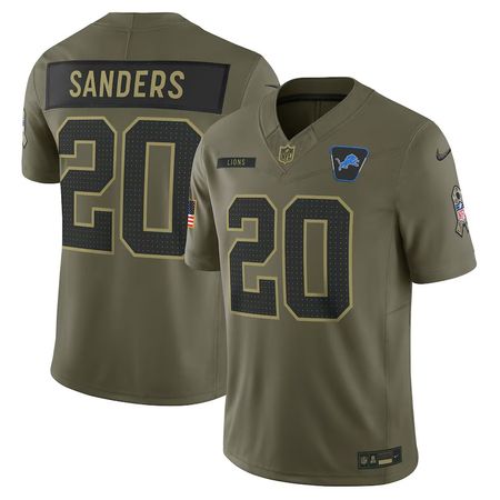 Youth Detroit Lions #20 Barry Sanders Nike Olive 2025 Salute to Service Retired Limited Jersey