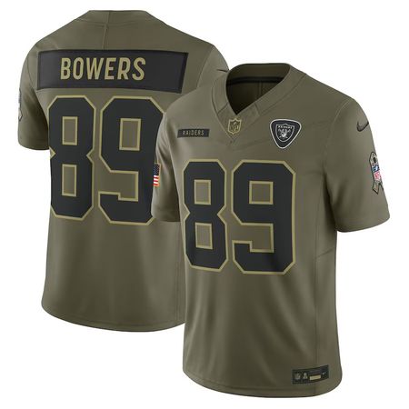 Men's Las Vegas Raiders #89 Brock Bowers Nike Olive 2025 Salute to Service Limited Jersey