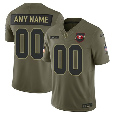 Men's San Francisco 49ers Custom Nike Olive 2025 Salute to Service Retired Limited Jersey