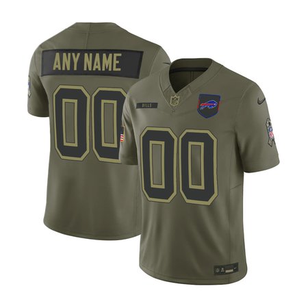 Men's Buffalo Bills Custom Nike Olive 2025 Salute to Service Retired Limited Jersey