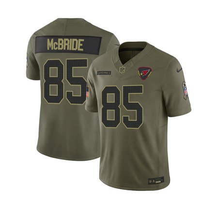 Men's Arizona Cardinals #85 Trey McBride Nike Olive 2025 Salute to Service Retired Limited Jersey