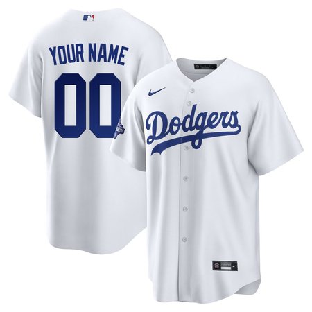 Youth Los Angeles Dodgers Nike White 2025 World Series Champions Home Custom Replica Jersey