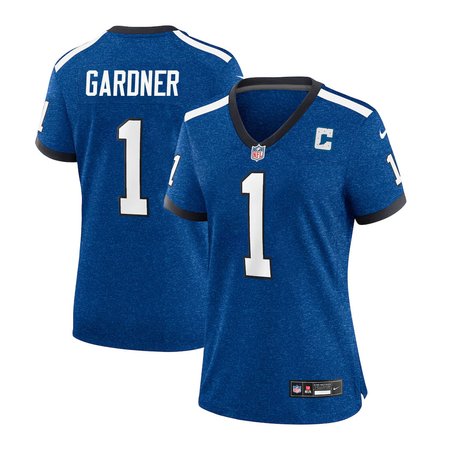 Women's Indianapolis Colts #1 Ahmad Sauce Gardner Royal Team Game Jersey