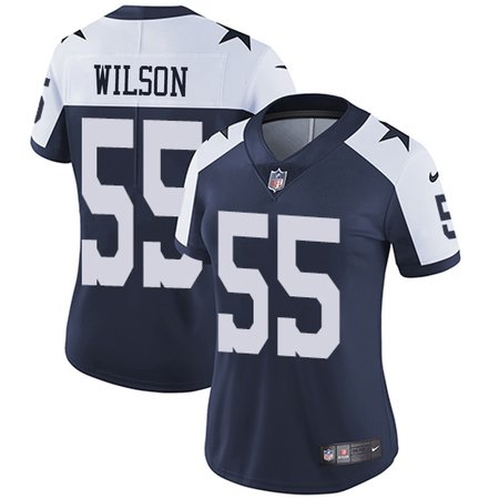 Women's Dallas Cowboys #55 Logan Wilson Esch Navy Color Rush Vapor Limited Stitched Jersey