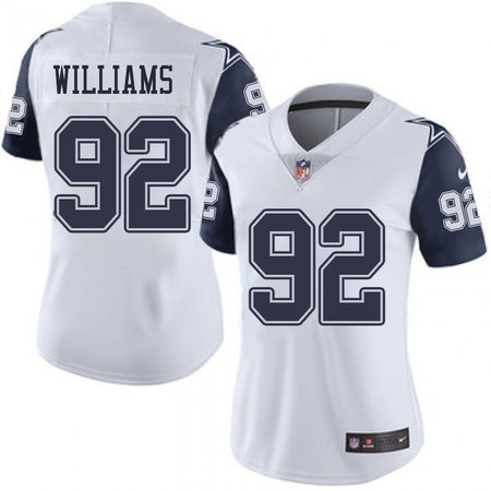 Women's Dallas Cowboys #92 Quinnen Williams Esch White Color Rush Vapor Limited Stitched Jersey