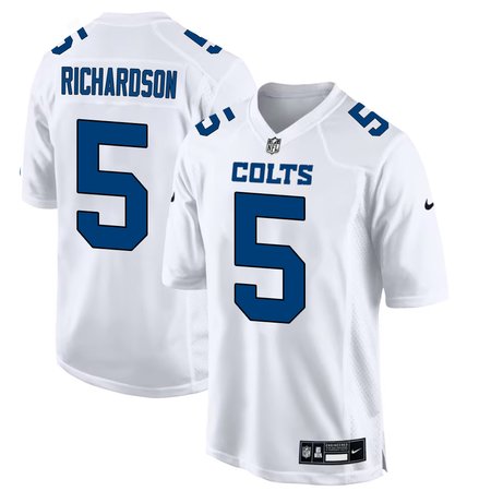 Men's Indianapolis Colts #5 Anthony Richardson Nike Tundra White Fashion Game Jersey