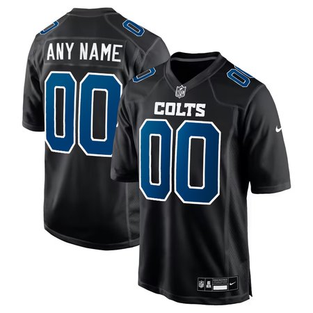 Men's Indianapolis Colts Custom Carbon Black Fashion Game Jersey