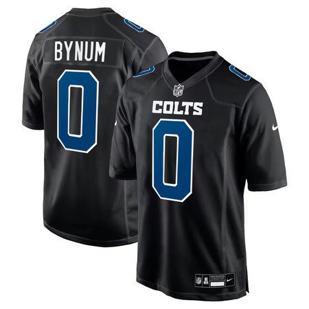 Men's Indianapolis Colts #0 Camryn Bynum Carbon Black Fashion Game Jersey