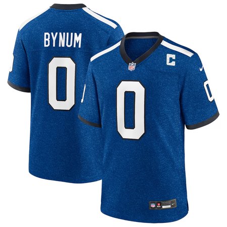 Men's Indianapolis Colts #0 Camryn Bynum Heather Royal Alternate 2 Indiana Nights Game Jersey