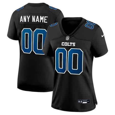 Women's Indianapolis Colts Custom Carbon Black Fashion Game Jersey