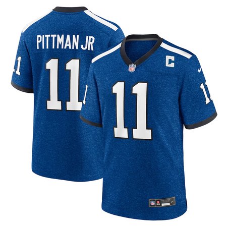 Men's Indianapolis Colts #11 Michael Pittman Jr. Heather Royal Alternate 2 Indiana Nights Game Jersey