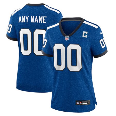Women's Indianapolis Colts Custom Heather Royal Alternate 2 Indiana Nights Game Jersey