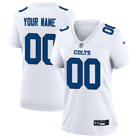 Women's Indianapolis Colts Custom Tundra White Fashion Game Jersey