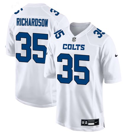 Men's Indianapolis Colts #35 Johnathan Edwards Tundra White Fashion Game Jersey