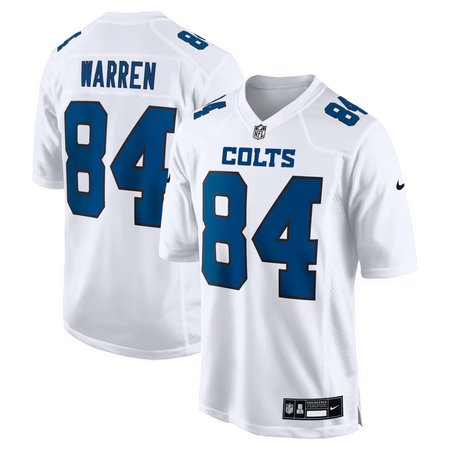 Men's Indianapolis Colts #84 Tyler Warren Tundra White Fashion Game Jersey