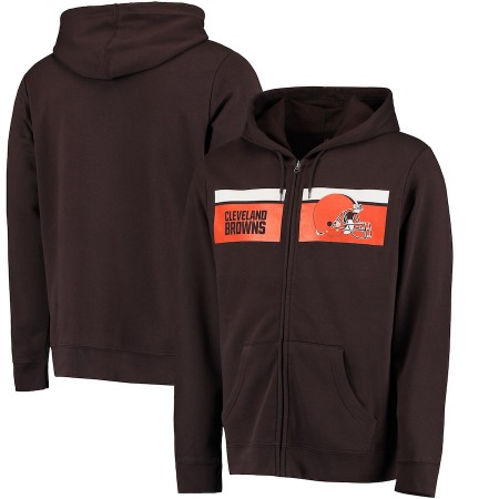 Men's Cleveland Browns Brown Touchback Full-Zip NFL Hoodie