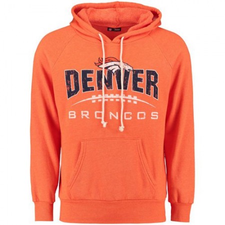 Denver Broncos First Down Tri-Blend Pullover Hoodie Orange