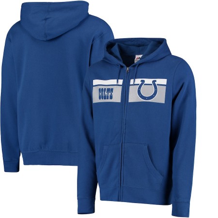 Men's Indianapolis Colts Royal Touchback Full-Zip NFL Hoodie