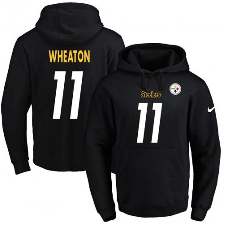 Steelers #11 Markus Wheaton Black Name & Number Pullover NFL Hoodie