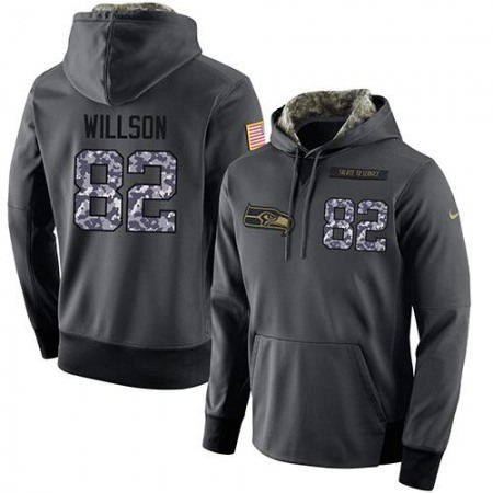 NFL Men's Seattle Seahawks #82 Luke Willson Stitched Black Anthracite Salute to Service Player Performance Hoodie