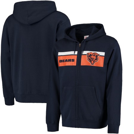 Men's Chicago Bears Navy Touchback Full-Zip NFL Hoodie