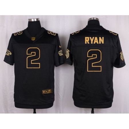Falcons #2 Matt Ryan Black Men's Stitched NFL Elite Pro Line Gold Collection Jersey