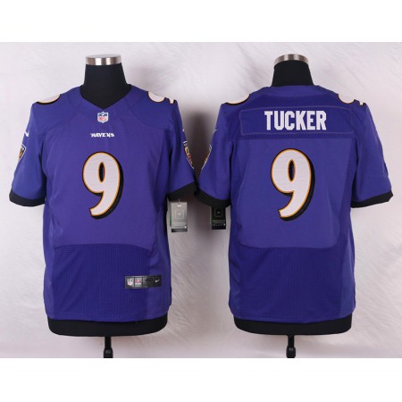 Ravens #9 Justin Tucker Purple Team Color Men's Stitched NFL New Elite Jersey
