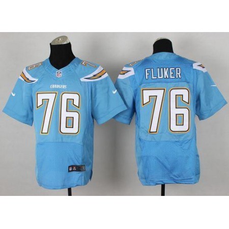 Chargers #76 D.J. Fluker Electric Blue Alternate Men's Stitched NFL New Elite Jersey