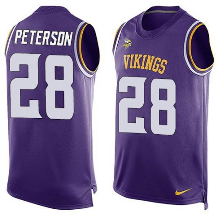 Vikings #28 Adrian Peterson Purple Team Color Men's Stitched NFL Limited Tank Top Jersey