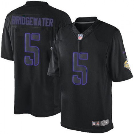 Vikings #5 Teddy Bridgewater Black Men's Stitched NFL Impact Limited Jersey