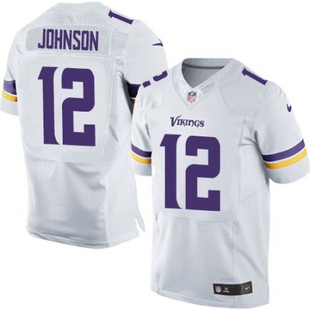 Vikings #12 Charles Johnson White Men's Stitched NFL Elite Jersey