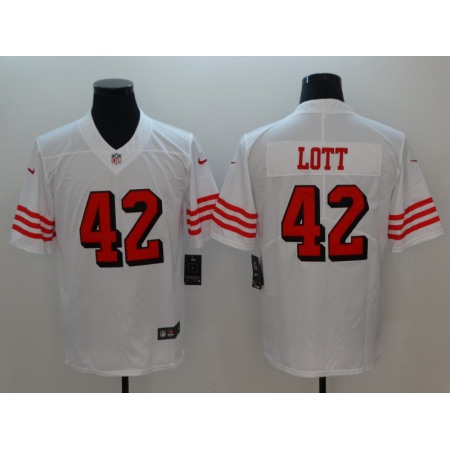 Men's San Francisco 49ers #42 Ronnie Lott Nike White Color Rush Vapor Untouchable Limited Stitched NFL Jersey